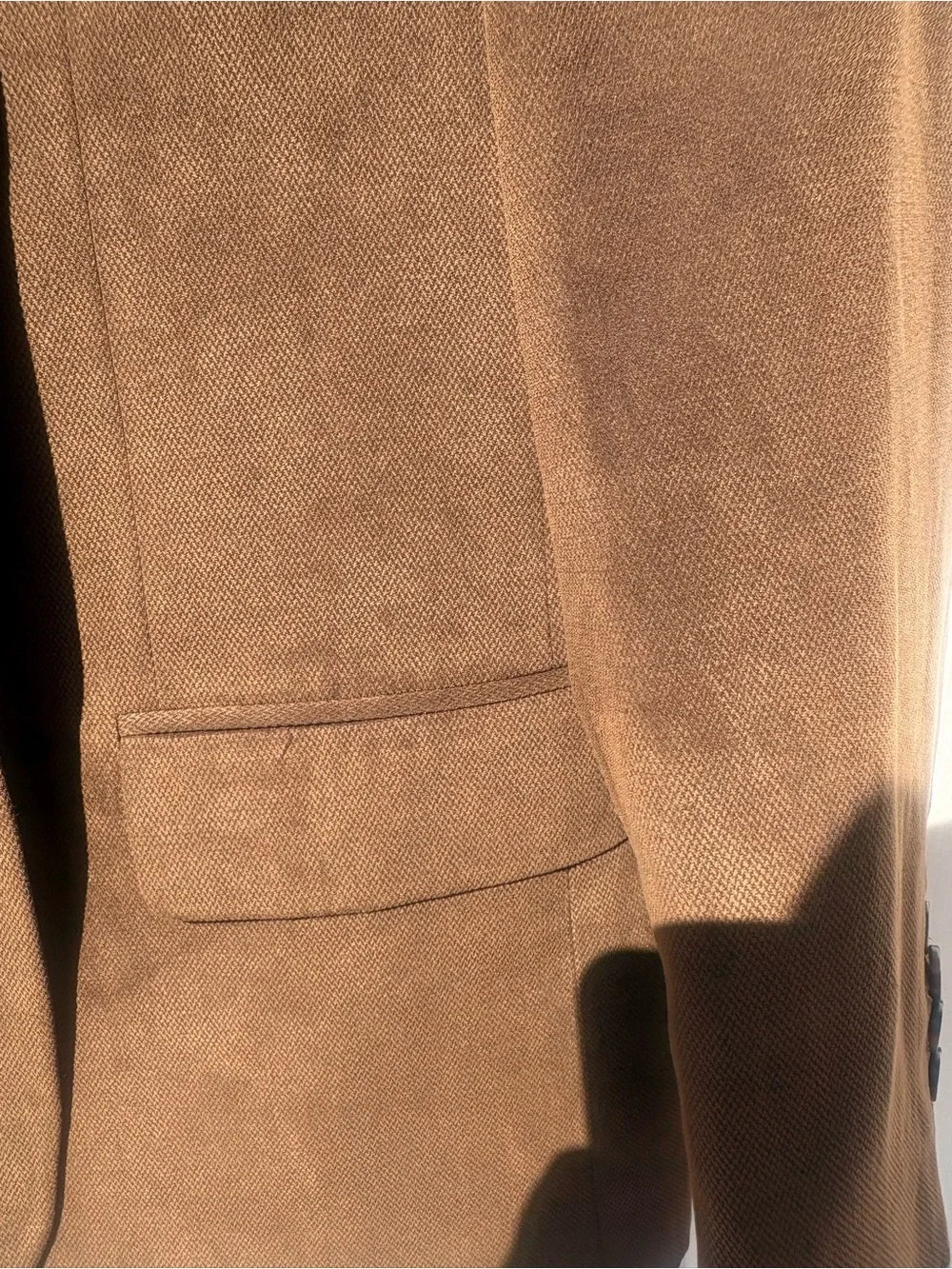 Murano Mens M Faux Suede Blazer Jacket Brown 2 Button Sport Coat Paisley Lining